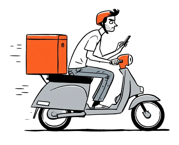A delivery rider on a scooter with a large insulated food box on the back.